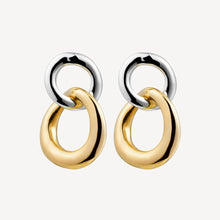 Load image into Gallery viewer, 14ct Gold Plated &amp; Sterling Silver Double Circle Stud Earrings