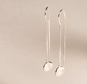 Sterling Silver Circle Thread Drop Earrings