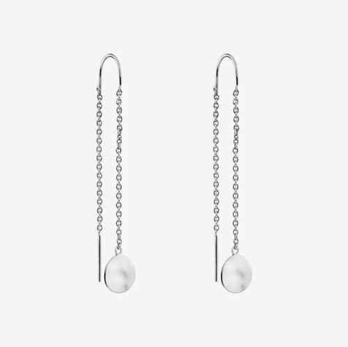 Sterling Silver Circle Thread Drop Earrings