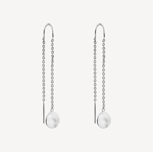 Sterling Silver Circle Thread Drop Earrings