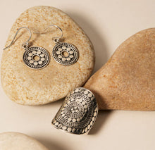 Load image into Gallery viewer, Sterling Silver Beaded Disc Hook Earrings