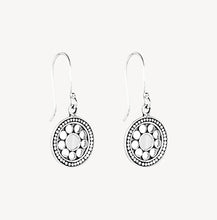 Load image into Gallery viewer, Sterling Silver Beaded Disc Hook Earrings