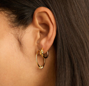 14ct Gold Plated Knot Hoop Earrings