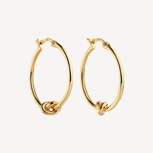 Load image into Gallery viewer, 14ct Gold Plated Knot Hoop Earrings