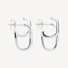 Load image into Gallery viewer, Sterling Silver 925 Double Hoop Illusion Stud Earrings