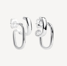 Load image into Gallery viewer, Sterling Silver 925 Double Hoop Illusion Stud Earrings