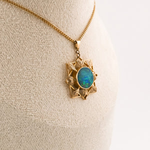 9ct Gold Opal Doublet Pendant, Delross Design Jeweller, Brisbane Jeweller, Chermside Jeweller, Custom Jewellery