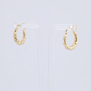 Vintage 9ct Gold Bamboo Hoop Earrings, Delross Design Jewellers