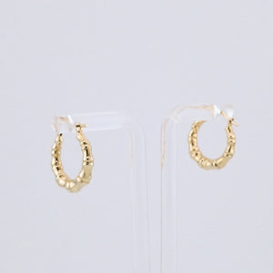 Vintage 9ct Gold Bamboo Hoop Earrings, Delross Design Jewellers