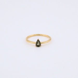 Gold Vermeil Moldvite Silver Ring, Delross Design Jewellers, Brisbane Jeweller