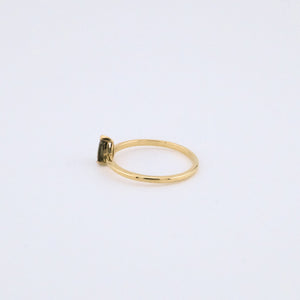 Gold Vermeil Moldvite Silver Ring, Delross Design Jewellers, Brisbane Jeweller