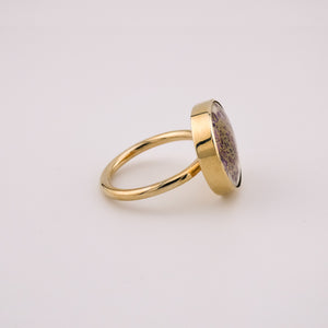 Delross Design Jeweller, Brisbane Jeweller, Chermside Jeweller, Custom Jewellery, Vintage Satsuma Button, Japanese Gold Ring