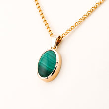 Load image into Gallery viewer, Delross Design Jeweller, Brisbane Jeweller, Chermside Jeweller, Custom Jewellery, 9ct Gold Malachite Pendant