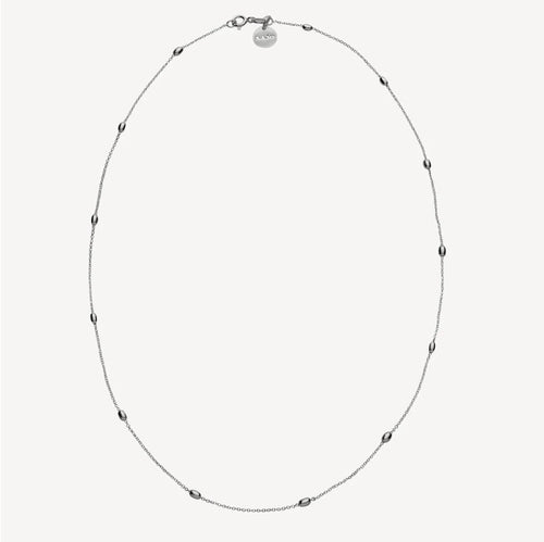 Sterling Silver Oval Beads Necklace Chain