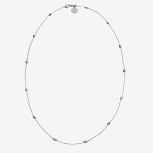 Sterling Silver Oval Beads Necklace Chain