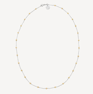 Sterling Silver & 14ct Gold Plated Beaded Chain Necklace