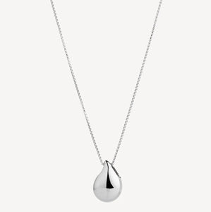 Sterling Silver Puffed Teardrop Pendant