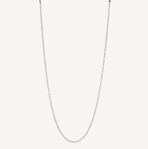 Sterling Silver Curb & Mirror Link Chain Necklace