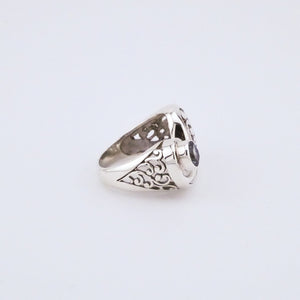 Ornate Sterling Silver Topaz Ring, Delross Design Jeweller, Brisbane Jeweller, Chermside Jeweller, Custom Jewellery
