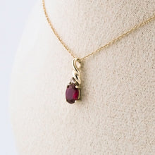 Load image into Gallery viewer, 9ct Gold Synthetic Ruby &amp; Diamond Pendant