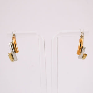 9ct Yellow, Rose & White Gold Hoop Earrings, Delross Design Jeweller, Brisbane Jeweller, Chermside Jeweller, Custom Jewellery